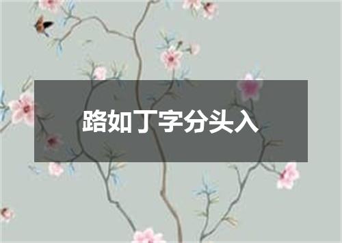路如丁字分头入