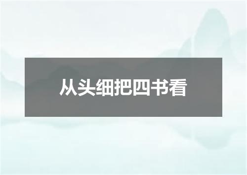 从头细把四书看