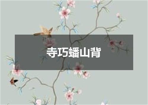 寺巧蟠山背