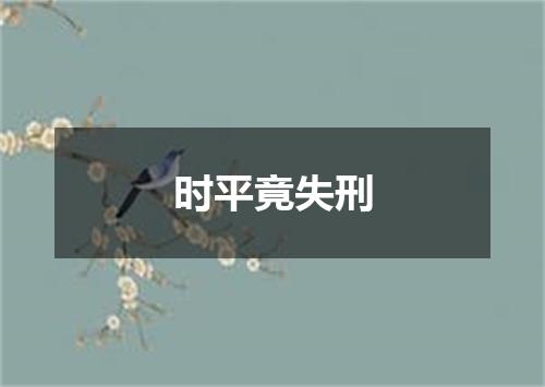 时平竟失刑