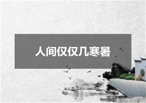 人间仅仅几寒暑