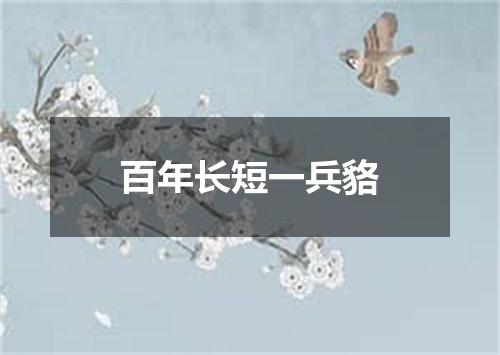 百年长短一兵貉