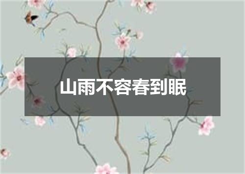 山雨不容春到眠