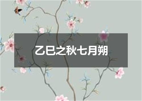乙巳之秋七月朔