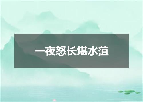 一夜怒长堪水菹