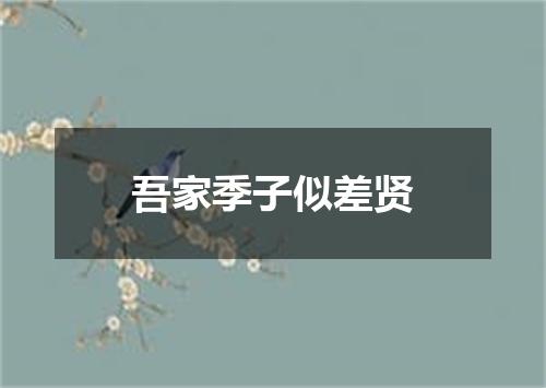 吾家季子似差贤