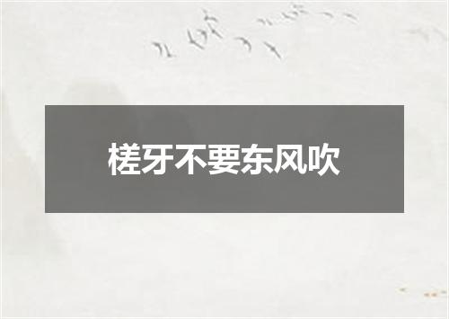 槎牙不要东风吹