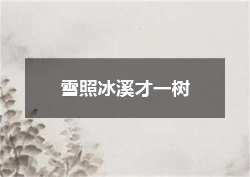 雪照冰溪才一树