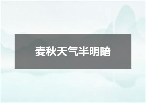 麦秋天气半明暗