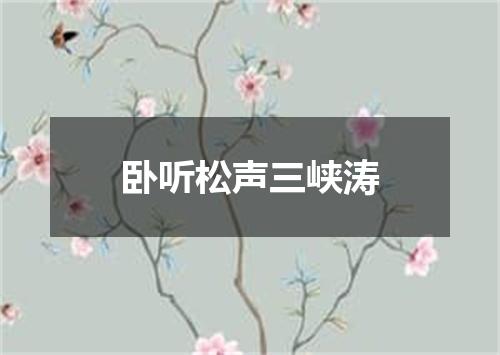 卧听松声三峡涛