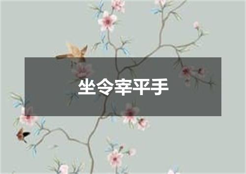 坐令宰平手