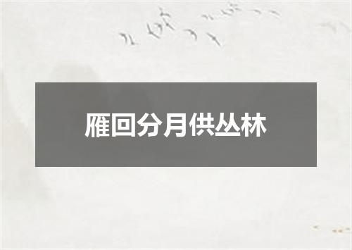 雁回分月供丛林
