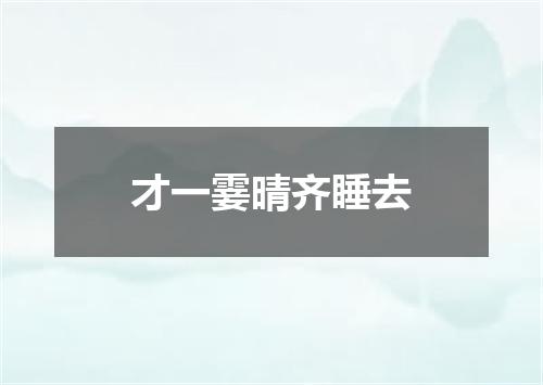 才一霎晴齐睡去