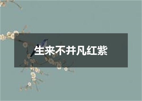 生来不并凡红紫