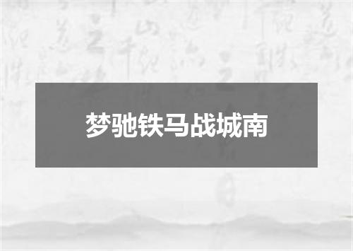 梦驰铁马战城南