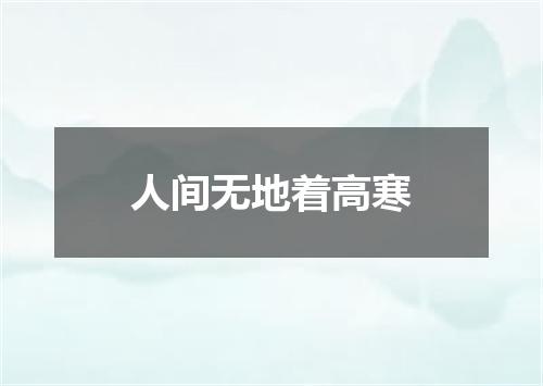 人间无地着高寒