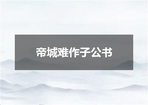 帝城难作子公书