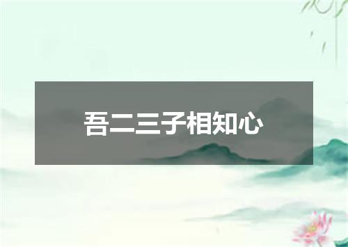 吾二三子相知心