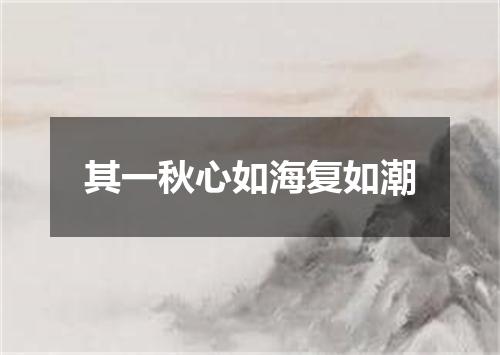 其一秋心如海复如潮