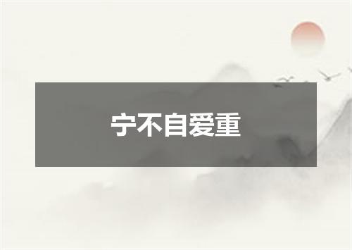 宁不自爱重