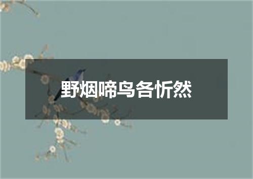 野烟啼鸟各忻然
