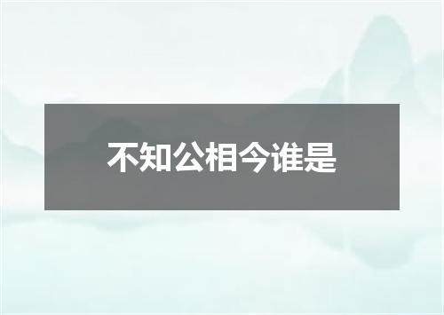 不知公相今谁是