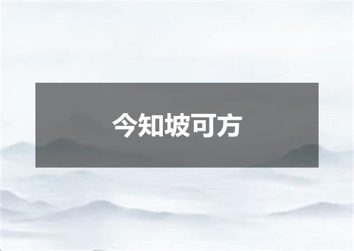 今知坡可方