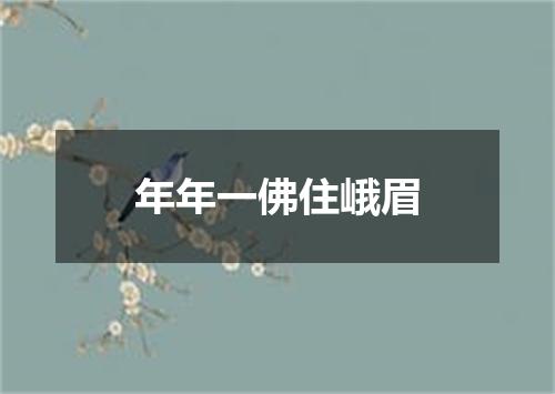 年年一佛住峨眉