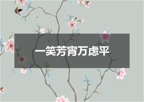 一笑芳宵万虑平