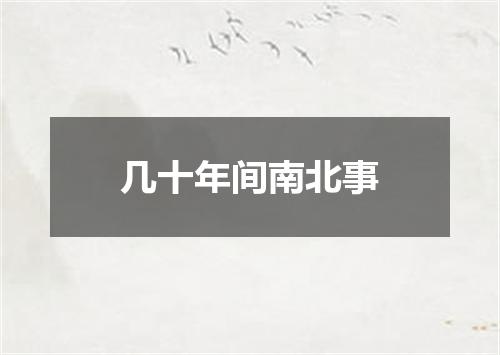 几十年间南北事