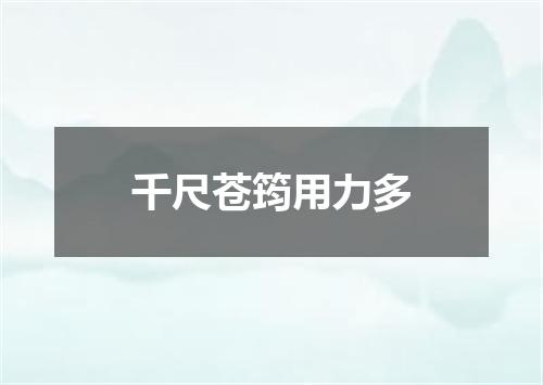 千尺苍筠用力多