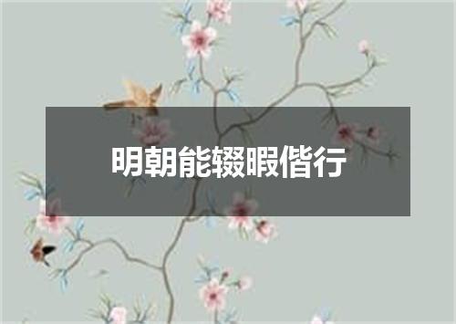 明朝能辍暇偕行
