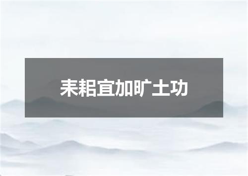 耒耜宜加旷土功