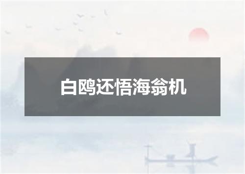 白鸥还悟海翁机