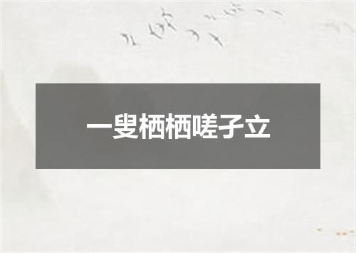 一叟栖栖嗟孑立