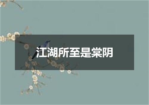 江湖所至是棠阴
