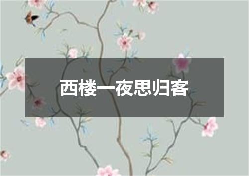 西楼一夜思归客