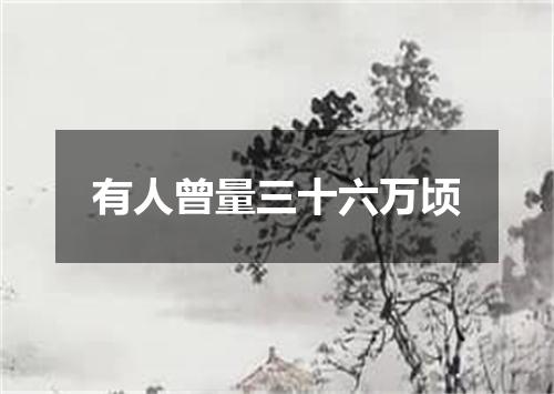 有人曾量三十六万顷