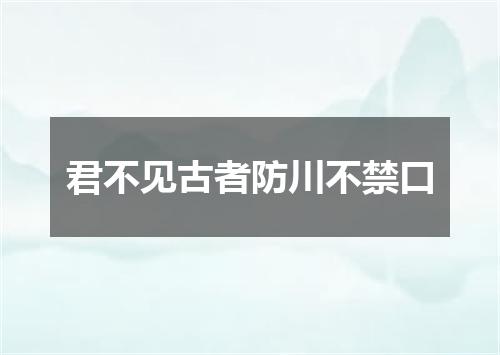 君不见古者防川不禁口