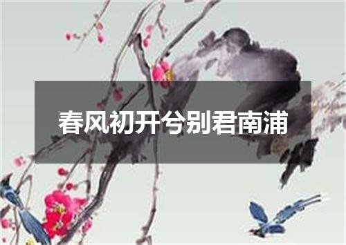 春风初开兮别君南浦