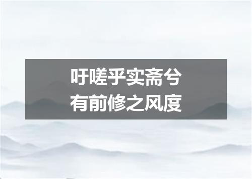 吁嗟乎实斋兮有前修之风度