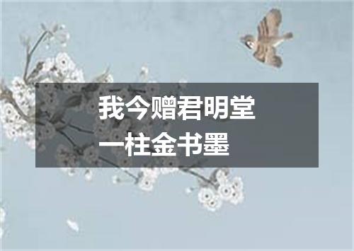 我今赠君明堂一柱金书墨