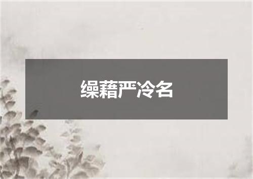 缲藉严冷名