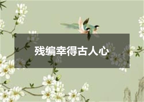 残编幸得古人心