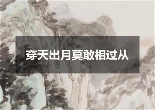 穿天出月莫敢相过从
