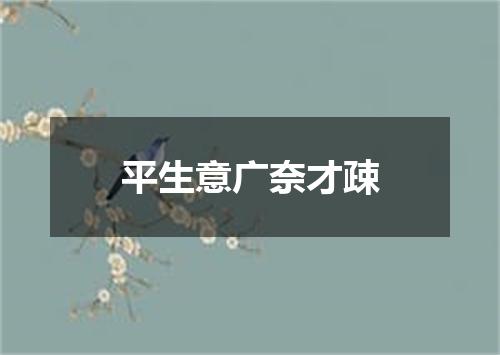 平生意广奈才疎
