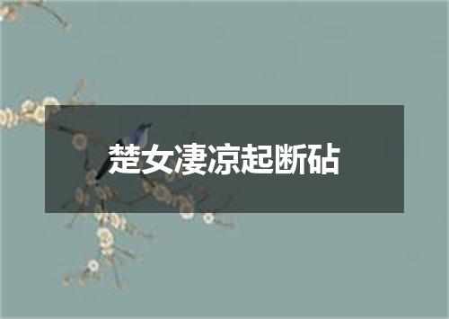 楚女凄凉起断砧