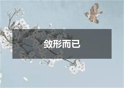 敛形而已