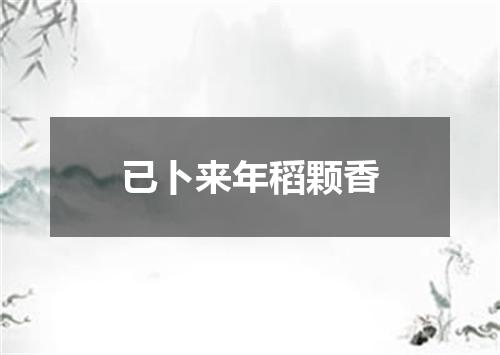已卜来年稻颗香