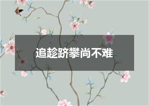 追趁跻攀尚不难